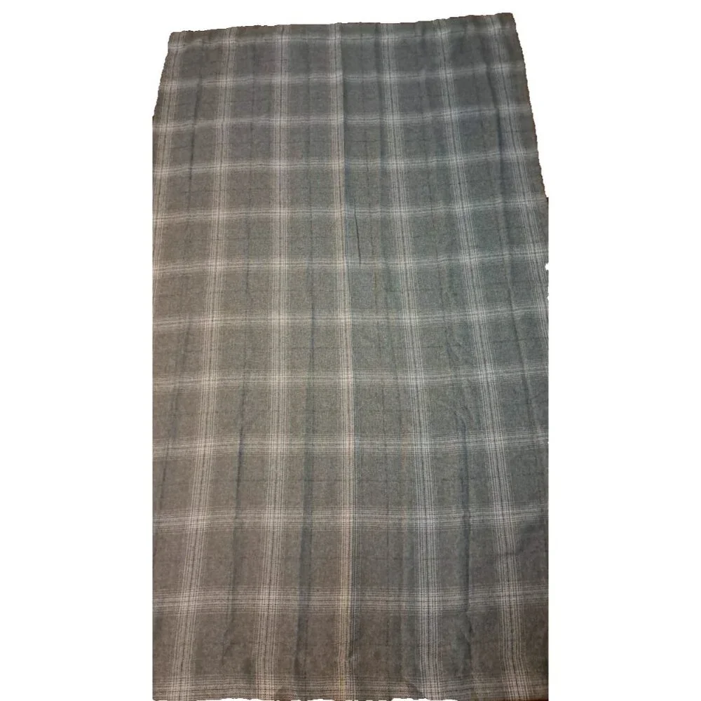 Gray Plaid Curtain Panel Heavy Woven Country Farmhouse Light Filtering 84x50
